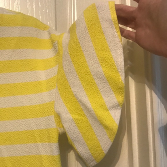 Anthropologie Striped Boxy Flutter Sleeve Shirt - Picture 2 of 4